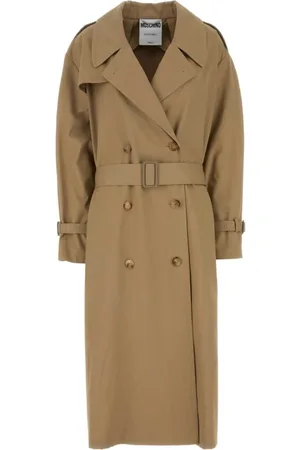 Moschino Trench Coats, female, , XS, Oversize Camel Gabardine Trench Coat