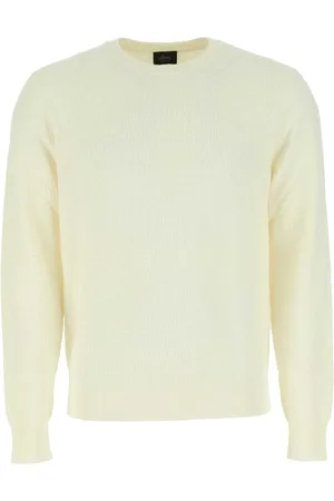 BRIONI Round-neck Knitwear, male, , S, Ivory Cotton Blend Jumper
