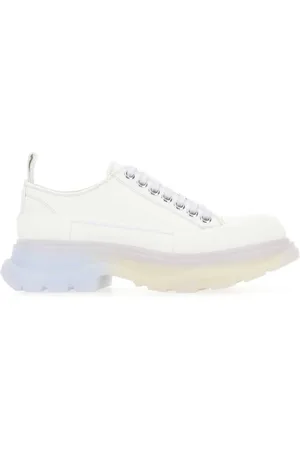 Alexander McQueen Sneakers, female, , 7 UK, Chalk Canvas Lace-Up Trainers
