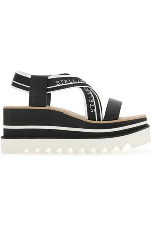 Stella McCartney Wedges, female, , 6 UK, Two-tone fabric platform sandals