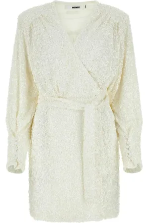 ROTATE Ivory Sequins Mini Dress