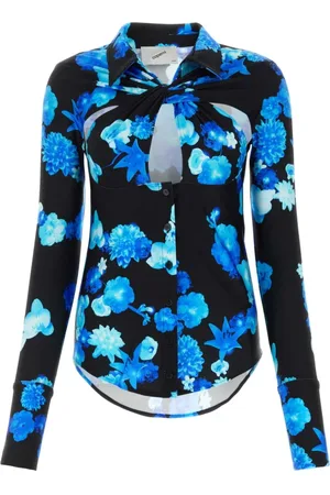 COPERNI Long Sleeve Tops, female, , 2XS, Printed Stretch Nylon Shirt