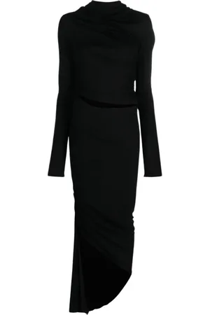 ANDREA ADAMO Maxi Dresses, female, , XS, Draped Jersey Asymmetric Midi Dress