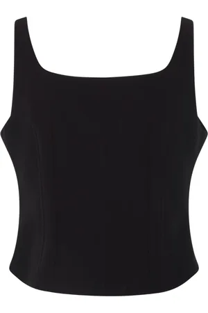 Tom Ford Sleeveless Tops, female, , 2XS, Stretch Viscose Top with Wide Neckline and Front Zipper