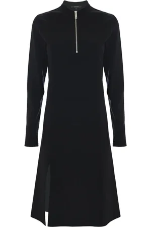 Kocca Minimalist Slit Dress with Metal Zip