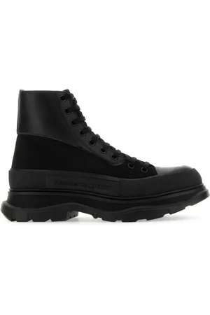 Alexander McQueen Lace-up Boots, male, , 9 UK, Canvas and leather ankle boots
