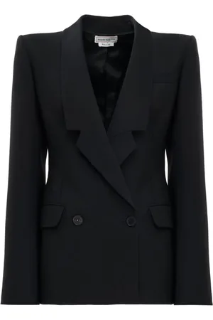 Alexander McQueen Blazers, female, , M, Double-Breasted Wool Blazer