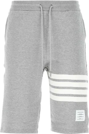 Thom Browne Casual Shorts, male, , M, Melange Grey Cotton Bermuda Shorts