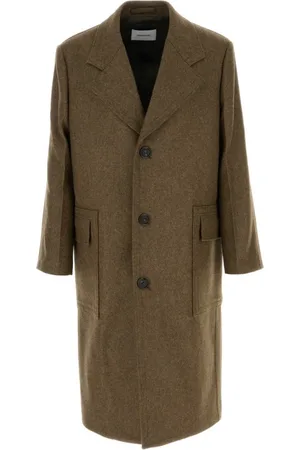 Salvatore Ferragamo Melange Mud Wool Coat
