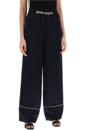 Palm Angels Wide Trousers, female, , XS, Logo Elastic Waistband Pajama Bottoms