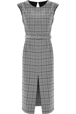 Kocca Patterned Dress with Slit and Belt