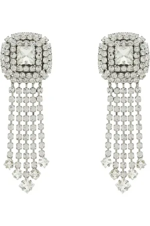 Alessandra Rich Earrings, female, , ONE SIZE, Crystal Drop Clip-On Earrings