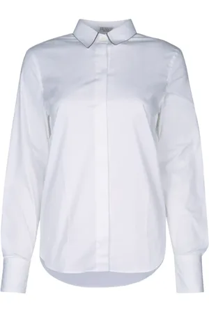 Brunello Cucinelli Cotton Poplin Shirt with Monili Trim