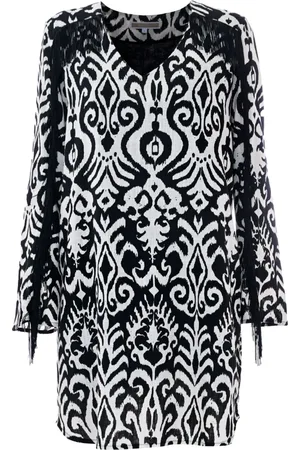 Kocca Short Dresses, female, , S, Patterned Fringed Mini Dress