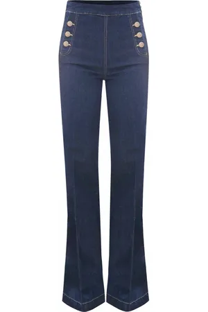 Kocca Boot-cut Jeans, female, , W26, Buttoned Bootcut Jeans with Front Pleats