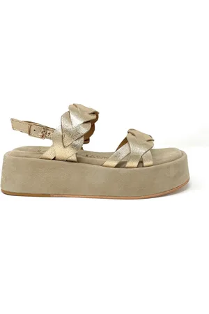 Janet&Janet Flat Sandals, female, , 7 UK, Gold Ivette Platform Sandals