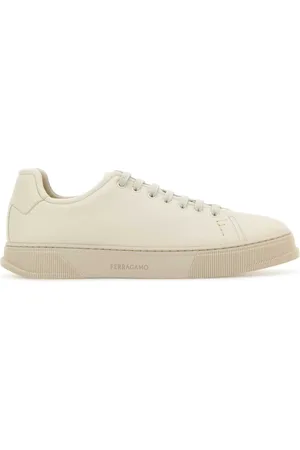 Salvatore Ferragamo Sneakers, male, , 8 1/2 UK, Ivory Leather Trainers for Men