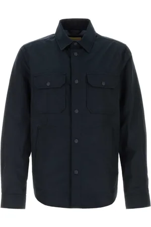 Woolrich Navy Cotton Blend Blazers Vests