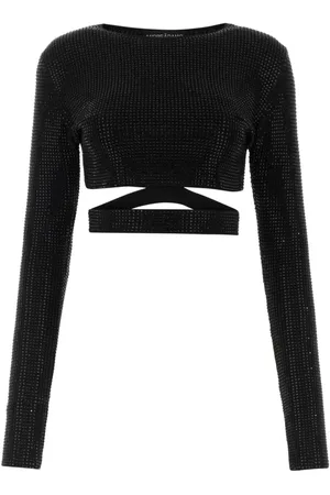 ANDREA ADAMO Long Sleeve Tops, female, , S, Embellished Viscose Blend Top