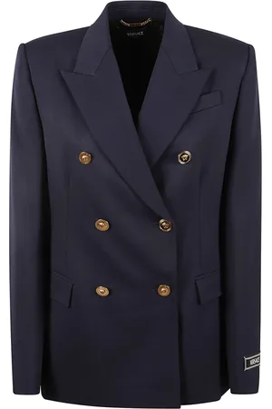 VERSACE Blazers, female, , S, Stretch Wool Informal Jacket