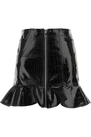 Ganni Short Skirts, female, , S, synthetic leather mini skirt