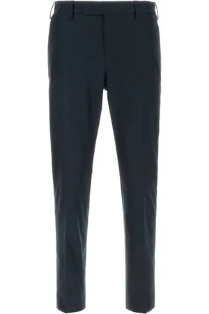 PT Torino Navy Stretch Cotton Blend Trousers