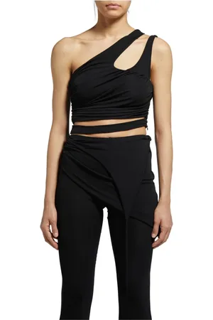 ANDREA ADAMO Draped Jersey Asymmetric Top