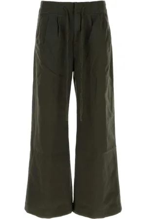 Entire Studios Wide Trousers, female, , S, Olive Stretch Cotton Trousers