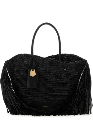 Salvatore Ferragamo Raffia and Leather Shopping Bag
