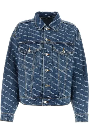 Alexander Wang Denim Jackets, female, , M, Stylish Oversize Printed Denim Jacket