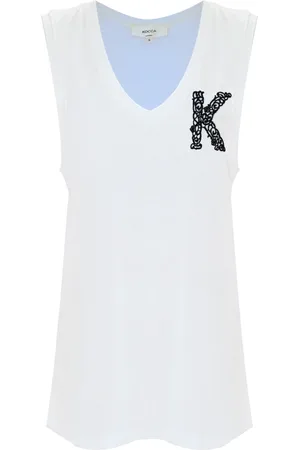 Kocca Sleeveless Tops, female, , S, Embroidered V-neck Vest Top