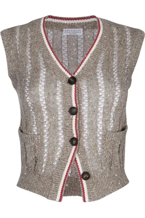 Brunello Cucinelli Cardigans, female, , XS, Knitted Vest for Stylish Outfits