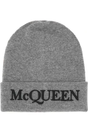 Alexander McQueen Beanies, male, , L, Cashmere Beanie Hat in Grey