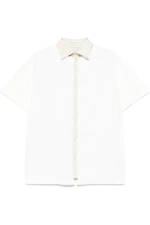 Maison Margiela White Button-Up Shirt with Contrasting Collar
