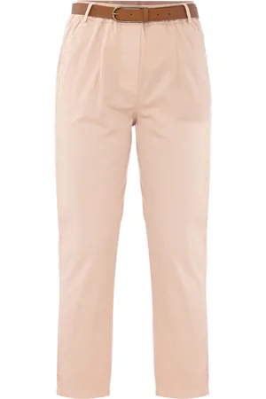 Kocca Cropped Trousers, female, , L, Cotton Straight Cut Trousers with Belt