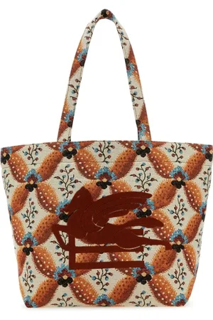 Etro Embroidered Canvas Medium Soft Trotter Shopping Bag
