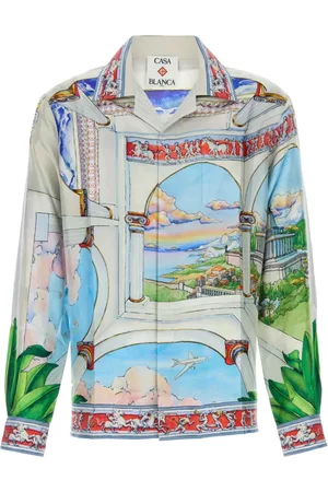 Casablanca Cuban Collar Long Sleeve Shirt