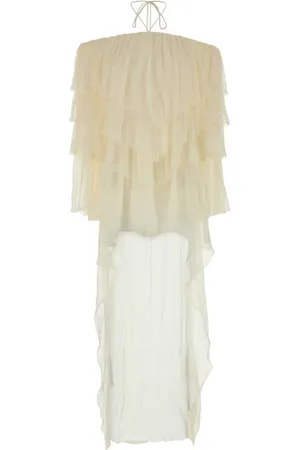 BLUMARINE Maxi Dresses, female, , XS, Ivory Crepe Dress for Women