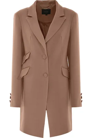 Kocca Single-Breasted Coats, female, , L, Lapel Collar Coat with Decorative Buttons