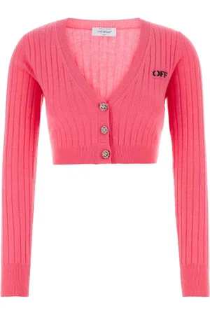 OFF-WHITE Cardigans, female, , L, V-Neck Cropped Cardigan