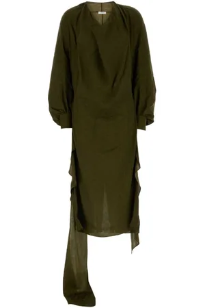 Salvatore Ferragamo Maxi Dresses, female, , 2XS, Olive Silk Dress