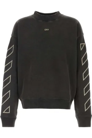 OFF-WHITE Sweatshirts, male, , L, Slate Cotton Oversize Sweatshirt
