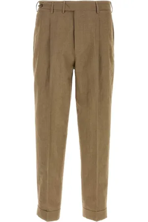 PT Torino Wool Blend Biscuit Trousers