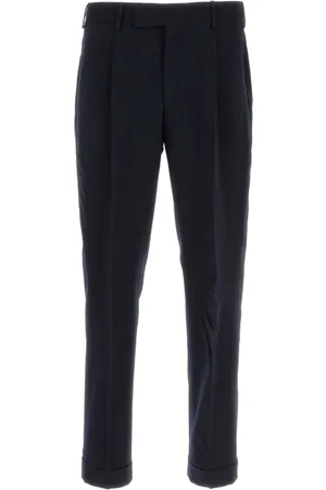 PT Torino Navy Stretch Wool Trousers
