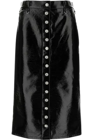 Courrèges Button-Up Vinyl Skirt