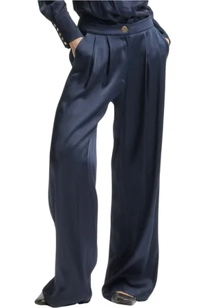 Kocca Flared Cut Elegant Trousers with Pleats