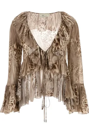 BLUMARINE Blouses, female, , S, Chiffon Printed Blouse