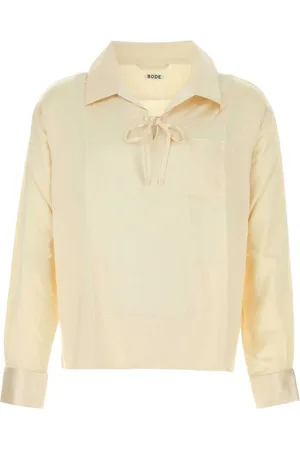 BODE Casual Shirts, male, , M, Cream Satin Maze Blouse