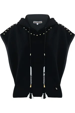 Kocca Hoodies, female, , S, Metallic Detail Two-Tone Tassel Hoodie