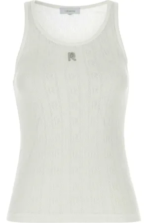 Paco rabanne Sleeveless Tops, female, , S, Cotton Tank Top